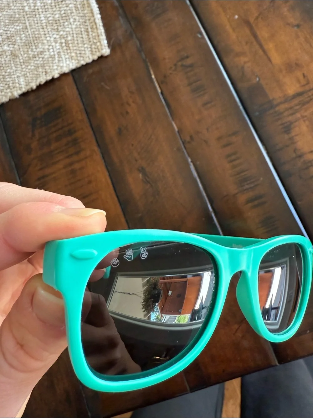 Kids Teal Roshambo Sunglasses with Blue Zipper Case